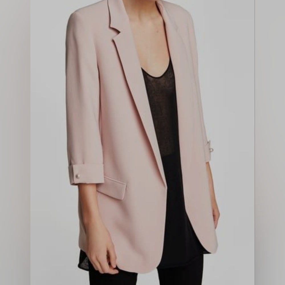 Zara Long Blush Pink Blazer